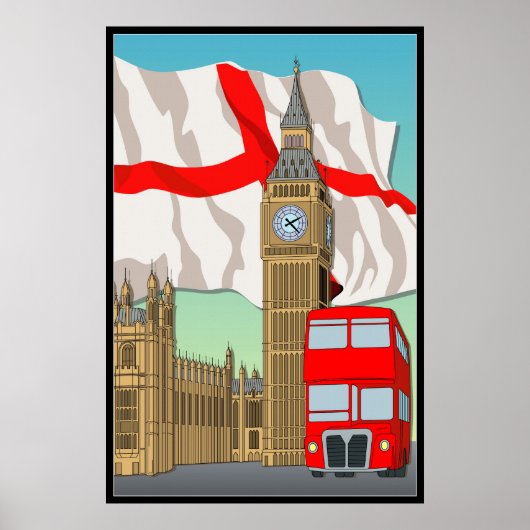London Vecter Art Wall Poster/Framed Print (Voorkant)