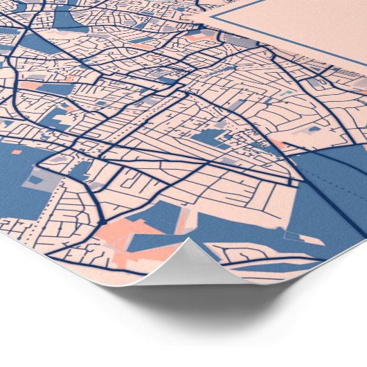 London - Verenigd Koninkrijk Breezy City Map Poster (Hoek)