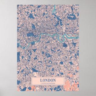 London - Verenigd Koninkrijk Breezy City Map Poster