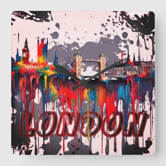 LONDON VIERKANTE KLOK (Voorkant)