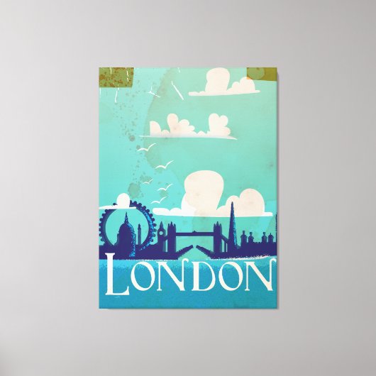 London vintage-poster canvas afdruk (Voorkant)