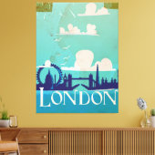 London vintage-poster canvas afdruk (Insitu (Woonkamer))