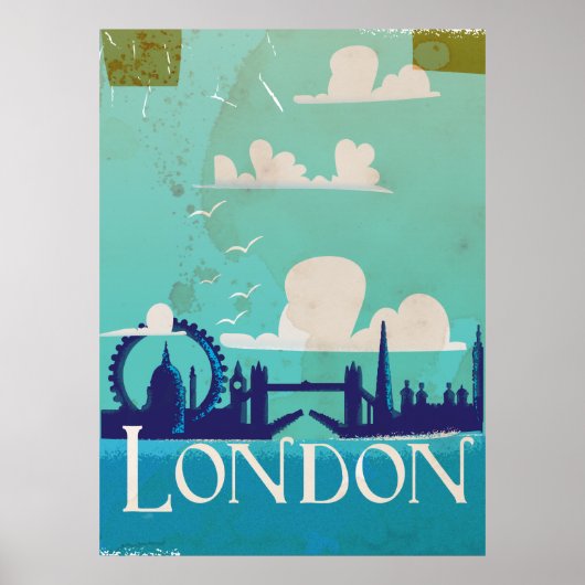 London vintage-poster poster (Voorkant)
