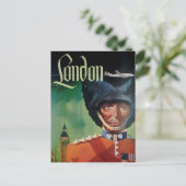 London Vintage Travel Briefkaart (Staand voorkant)