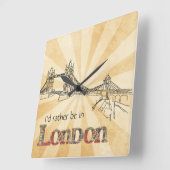 London Wall Clock Vierkante Klok (Hoek)