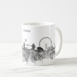 London Waterverf Black City Skyline Modern Koffiemok