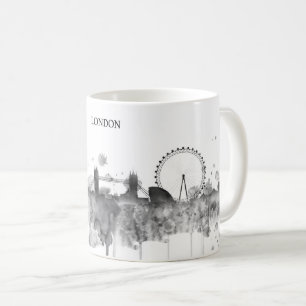 London Waterverf Black City Skyline Modern Koffiemok