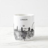 London Waterverf Black City Skyline Modern Koffiemok (Center)