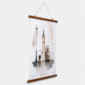 London waterverf print hangend wandkleed (Gebogen)