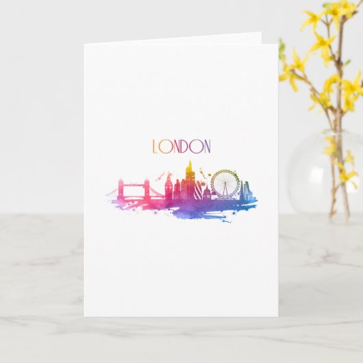 LONDON WATERVERF SKYLINE KAART (Gele Bloem)