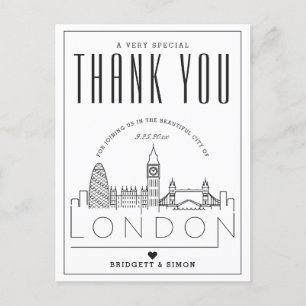 London Wedding   Bedankt voor komst! Briefkaart