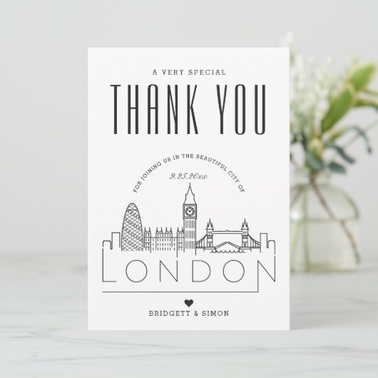 London Wedding | Hartelijk dank + Fotokaart Kaart (Staand voorkant)
