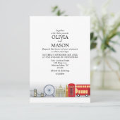 London Wedding Invitation UK Engeland Kaart (Staand voorkant)