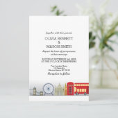 London Wedding Invitation UK Engeland Kaart (Staand voorkant)