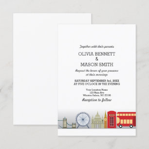 London Wedding Invitation UK Engeland Kaart