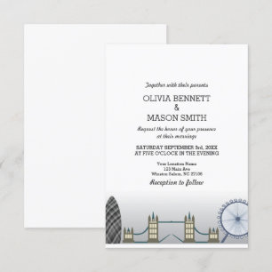 London Wedding Invitation UK Engeland Kaart