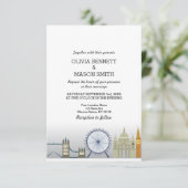 London Wedding Invitation UK Engeland Kaart (Staand voorkant)