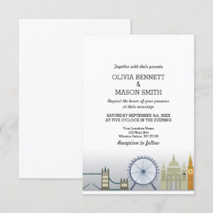 London Wedding Invitation UK Engeland Kaart