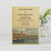 London Wedding Invitation UK Kaart (Staand voorkant)