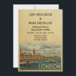 London Wedding Invitation UK Kaart<br><div class="desc">Londense huwelijksuitnodigingen met Westminster Abbey op de rivier de Theems voor deze Engelse scene. Dit coole mid-eeuwse retro-ontwerp is de perfecte manier om gasten te verzamelen voor je Londense Engelse bestemming bruiloft.</div>