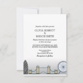 London Wedding Invitation UK Kaart (Voorkant)