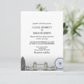 London Wedding Invitation UK Kaart (Staand voorkant)