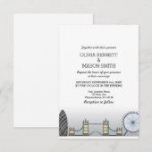 London Wedding Invitation UK Kaart (Voorkant / Achterkant)