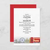 London Wedding Invitation UK Kaart (Voorkant / Achterkant)