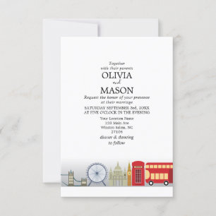 London Wedding Invitation UK Kaart