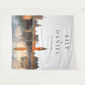 London Wedding Photo Backdrop Wandkleed (Voorkant (horizontaal))