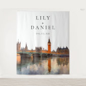 London Wedding Photo Backdrop Wandkleed (Voorkant)