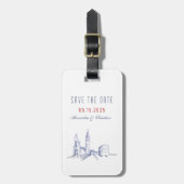 London Wedding Save the Date Bagagelabel (Voorkant verticaal)