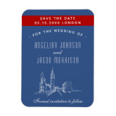 London Wedding Save the Date Invitation Magneet (Verticaal)