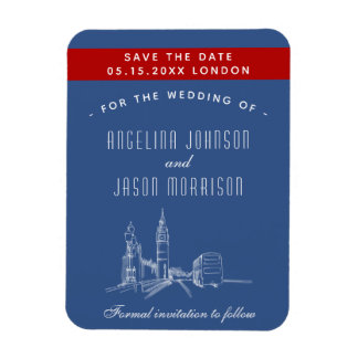 London Wedding Save the Date Invitation Magneet