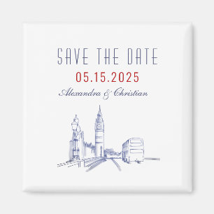 London Wedding Save the Date Invitation Magneet