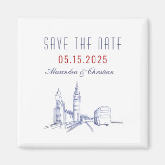 London Wedding Save the Date Invitation Magneet