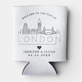 London Wedding | Stylized Skyline Guest Favor Blikjeskoeler
