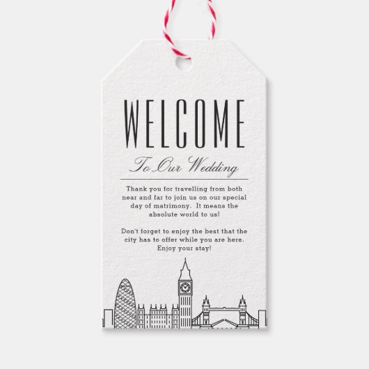 London Wedding | Welkomstberichten — Labels Cadeaulabel (Voorkant)