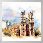 London-Westminster Abbey (C), Waterverf Poster (Voorkant)