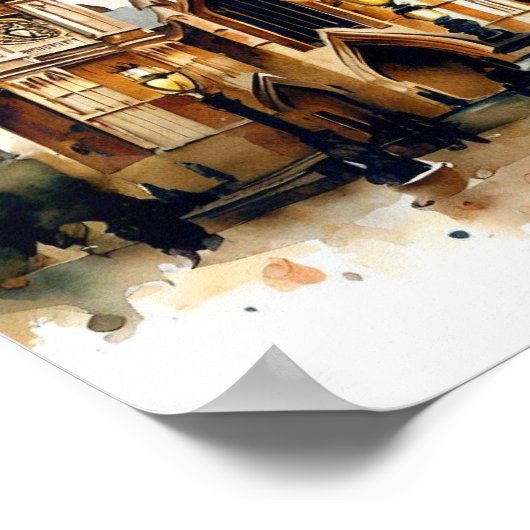 London-Westminster Abbey (D), Waterverf Poster (Hoek)