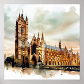 London-Westminster Abbey (D), Waterverf Poster (Voorkant)