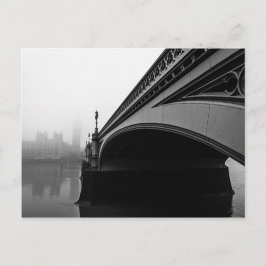 London Westminster Bridge in Thick Fog briefkaart (Voorkant)