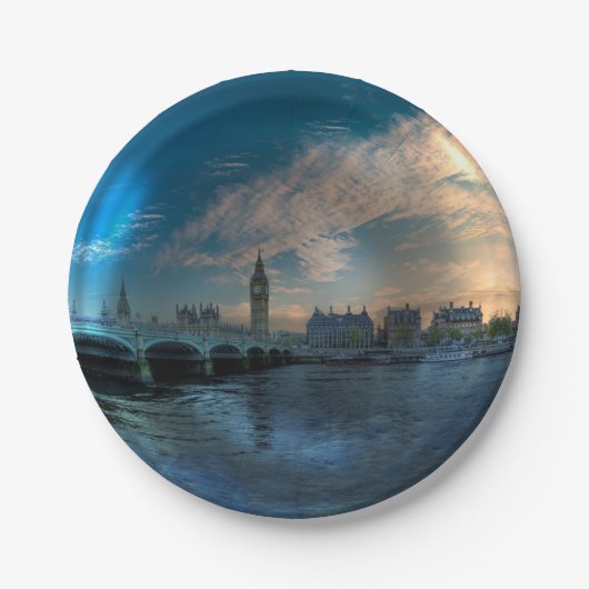 London Westminster Cityscape Photo Ball Papieren Bordje (Voorkant)