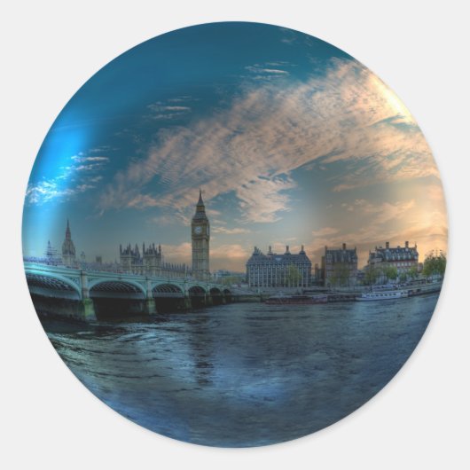 London Westminster Cityscape Photo Ball Ronde Sticker (Voorkant)