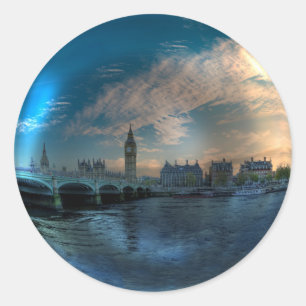 London Westminster Cityscape Photo Ball Ronde Sticker