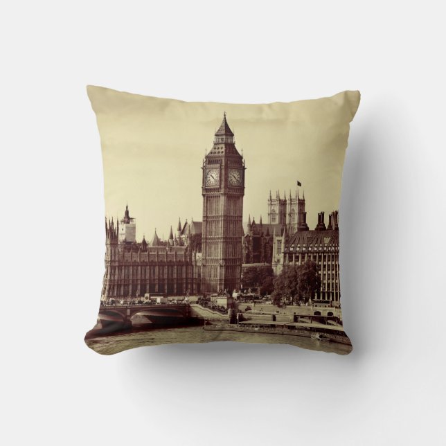 London Westminster met Big Ben en bridge. Kussen (Voorkant)