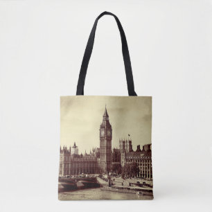 London Westminster met Big Ben en bridge. Tote Bag