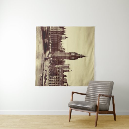 London Westminster met Big Ben en bridge. Wandkleed (In Situ (horizontaal))