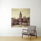 London Westminster met Big Ben en bridge. Wandkleed (In situ)