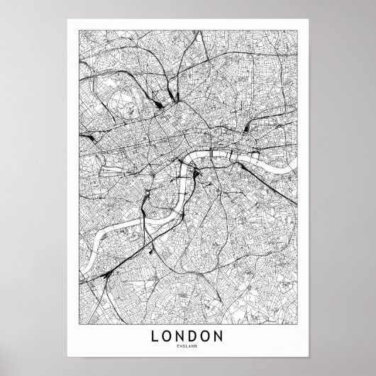 London White Map Poster (Voorkant)
